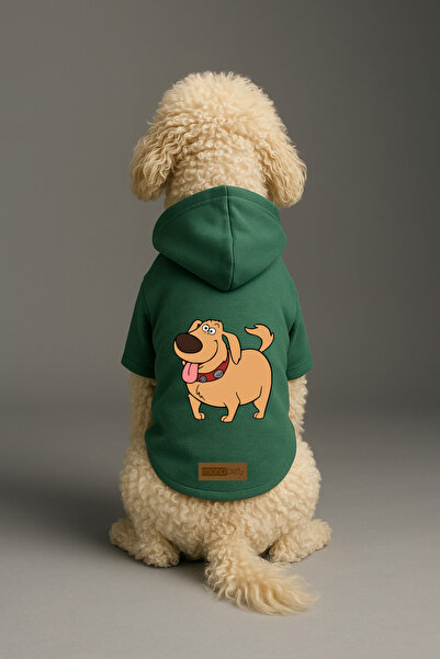Monopetz Printed Dog and Cat Clothing & Dress with Fleece Inside - Green Colo...