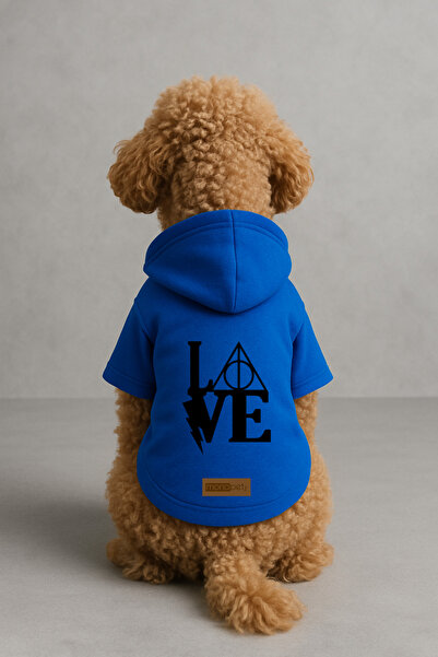Monopetz Printed Dog and Cat Clothing & Dress with Fleece Inside - Blue Color...