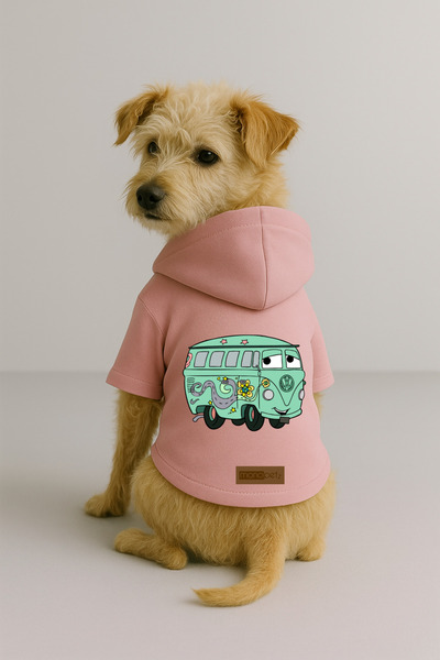 Monopetz Printed Inside Fleece Dog and Cat Clothing & Dress - Pink Color K Ho...