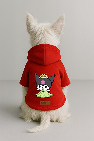 Monopetz Printed Inside Fleece Dog and Cat Clothing & Dress - Red Color K Hoo...