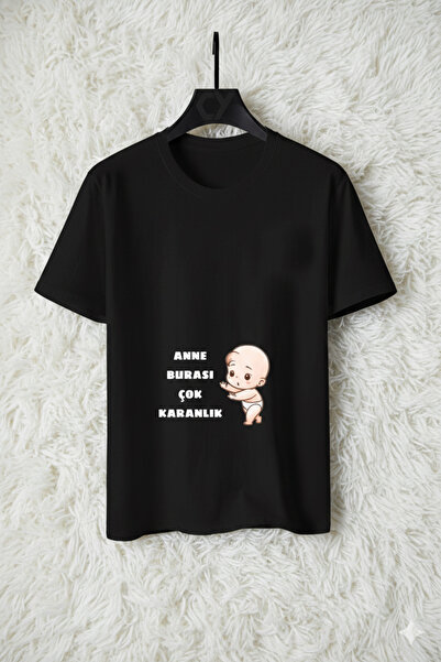 Modaikon baskılı hamile t-shırt