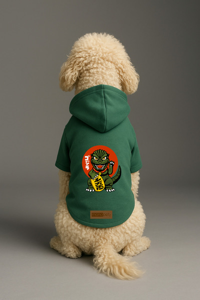Monopetz Printed Dog and Cat Outfit & Dress with Fleece Inside - Green Color ...