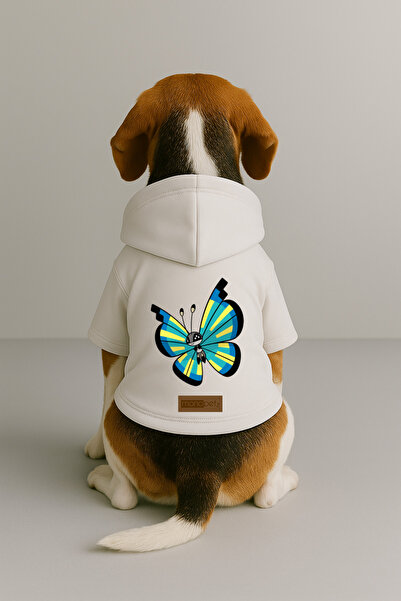 Monopetz Printed Dog and Cat Outfit & Dress with Fleece Inside - White Color ...