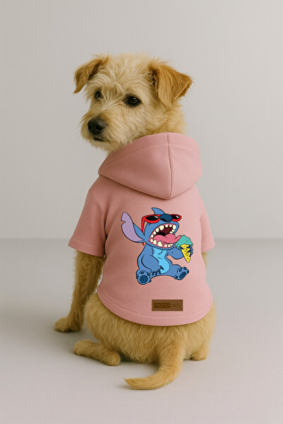 Monopetz Printed Dog and Cat Outfit & Dress with Fleece Inside - Pink Color K...