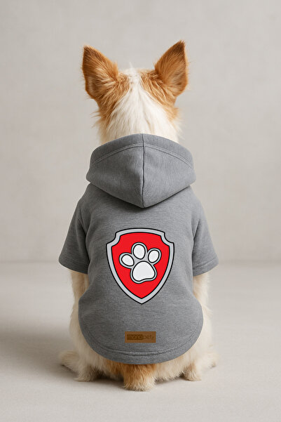 Monopetz Printed Dog and Cat Clothing & Dress with Fleece Inside - Gray Color...