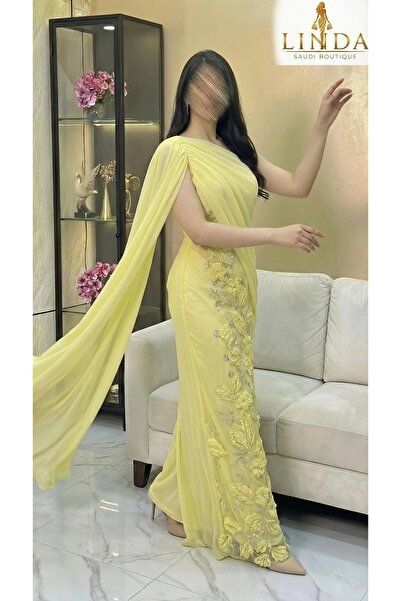 Narla فستان اصفر سهره مميز