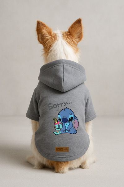 Monopetz Printed Dog and Cat Clothing & Dress with Fleece Inside - Grey Color...