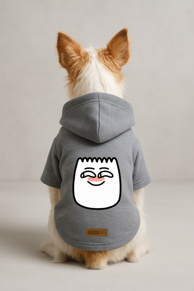 Monopetz Printed Dog and Cat Outfit & Dress with Fleece Inside - Grey Color K...