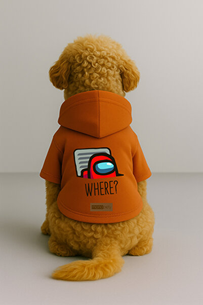 Monopetz Printed Dog and Cat Clothing & Dress with Fleece Inside - Orange Col...