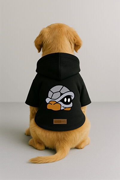 Monopetz Printed Dog and Cat Clothing & Dress with Fleece Inside - Black Colo...