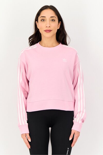 adidas Women Sportswear Fit Long Sleeve Outdoor Sweatshirt, Pink