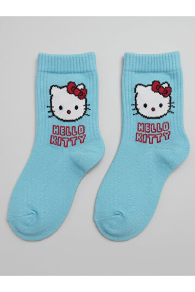 WEAR Beyaz HelloKity Baskılı Spor Çorap