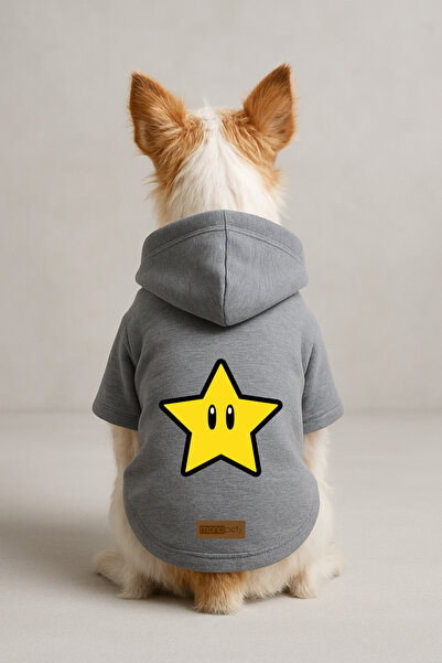 Monopetz Printed Dog and Cat Outfit & Dress with Fleece Inside - Grey Color K...