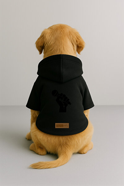 Monopetz Printed Dog and Cat Outfit & Dress with Fleece Inside - Black Color ...