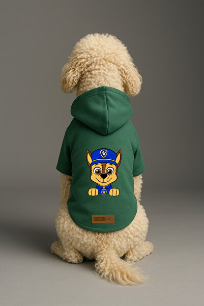 Monopetz Printed Dog and Cat Clothing & Dress with Fleece Inside - Green Colo...
