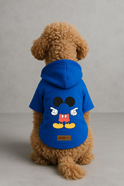 Monopetz Printed Dog and Cat Clothing & Dress with Fleece Inside - Blue Color...