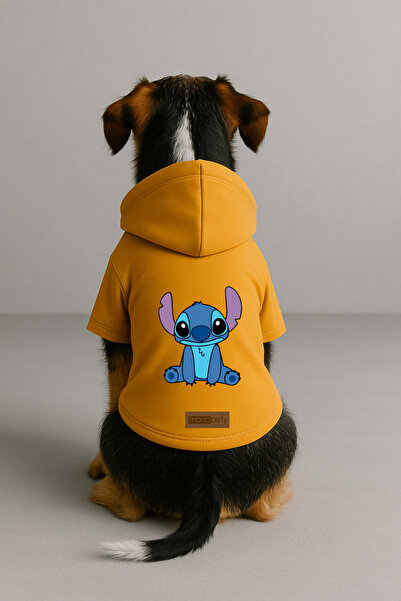 Monopetz Baskılı İçi Polarlı Köpek ve Kedi Kıyafeti & Elbisesi - Sarı Renk Ka...