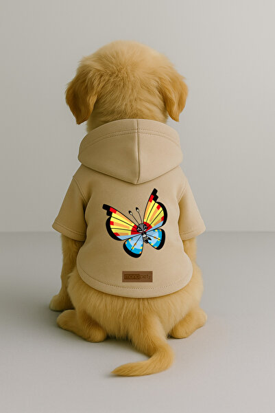 Monopetz Printed Fleece Inside Dog and Cat Clothing & Dress - Beige Color K H...