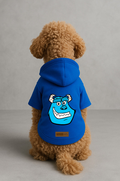 Monopetz Printed Dog and Cat Clothing & Dress with Fleece Inside - Blue Color...