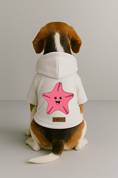 Monopetz Printed Dog and Cat Clothing & Dress with Fleece Inside - White Colo...