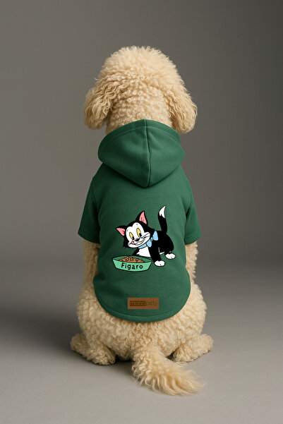 Monopetz Printed Dog and Cat Clothing & Dress with Fleece Inside - Green Colo...