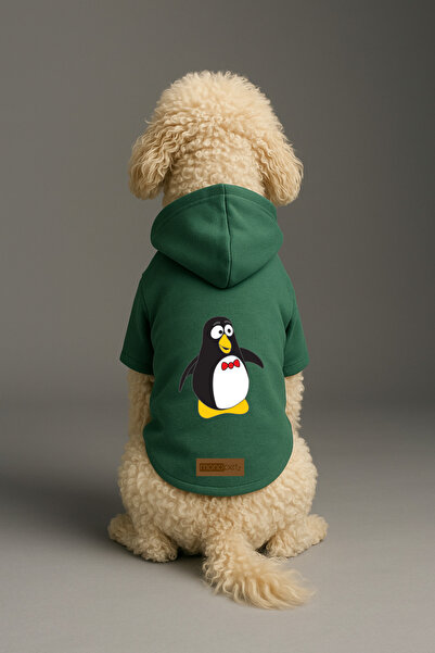 Monopetz Printed Dog and Cat Clothing & Dress with Fleece Inside - Green Colo...