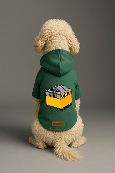 Monopetz Printed Dog and Cat Clothing & Dress with Fleece Inside - Green Colo...