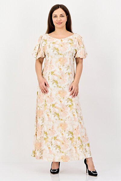 Kathy Ireland فستان ماكسي نسائي مزين بالزهور، متعدد الألوان