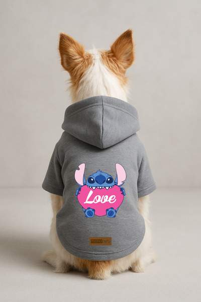 Monopetz Printed Dog and Cat Clothing & Dress with Fleece Inside - Gray Color...