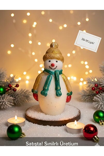 Mumlight Dekoratif Yılbaşı Özel Simli Kardan Adam Hediyeşil Yeni Yıl Konsepti