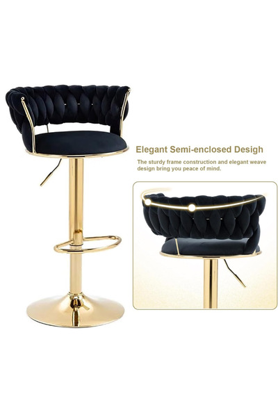 LAOBAN Bar Stools, velvet Bar Stool high chair for counter modern swivel adjustable stool chair