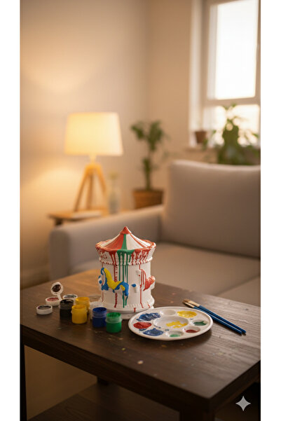 Elce Home dekoratif atlı karınca&boya ve 2 adet fırça (boyanılabilir )