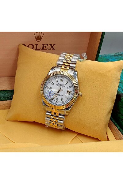 CN Luxury men's watch in gold-silver color with date display