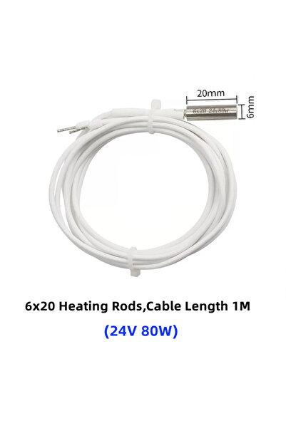 Choice1 1M 1PC 24V 80W 24/12V 60W 70W 80W خرطوشة تسخين 6*20mm 1 متر أنبوب تسخين سريع عالي الحرارة