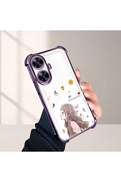 Hontinga جراب هاتف شفاف متوافق مع هاتف Realme C55 مصنوع من السيليكون المقاوم ...