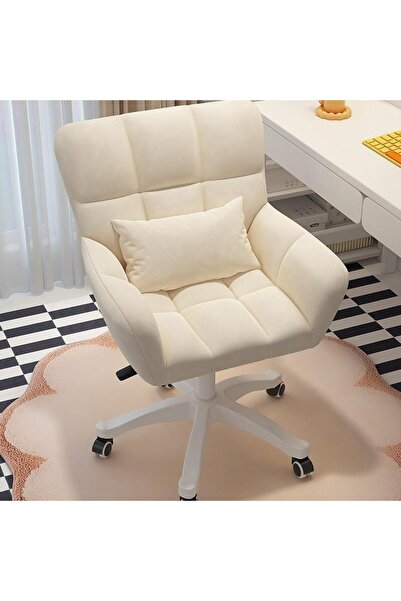Arabest Computer Desk Chair,Comfortable Velvet Office Desk Chair with Backrest,Rolling Makeup Chair