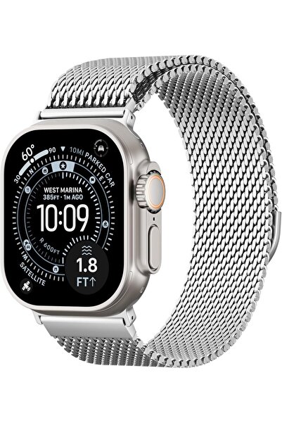 HYX سوار Apple Watch من الفولاذ المقاوم للصدأ بشبكة ميلانو مغناطيسية (42/44/4...