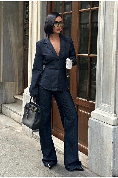 MEECY Women's Premium Quality Denim Jeans Set with Tie Detail