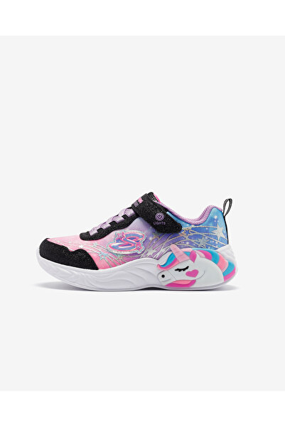 SKECHERS UNİCORN DREAMS - WİSHFUL MAGİC Büyük Kız Çocuk Siyah Işıklı Spor Aya...