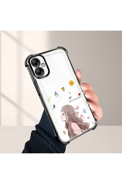 Hontinga حافظة هاتف شفافة متوافقة مع سامسونج جالاكسي A04e مصنوعة من السيليكون...