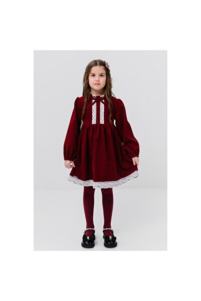 SUZIE Rochie din catifea roșie pentru fete