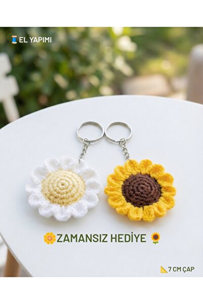 ADeN Accessories & Punch Ayçiçeği & Papatya Amigurumi Anahtarlık Seti | El Ya...