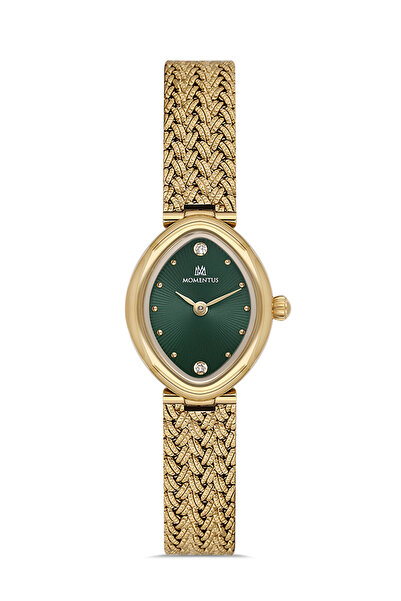 Momentus Sw278G-15Tg Straw Cord Minimal Stone Design Gold Color Women Wrist W...