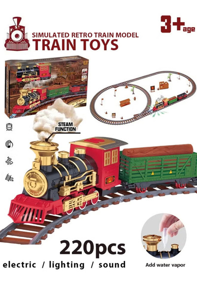 Generic Children's Steam Train Toy Set, Electric Assemble Track Car