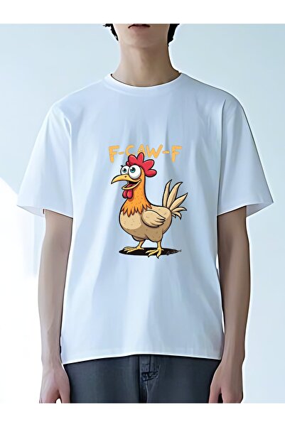 MIXSNOW Men's Oversize Round Neck T-Shirt: "F-CAW-F"- 100% Cotton Soft Comfor...