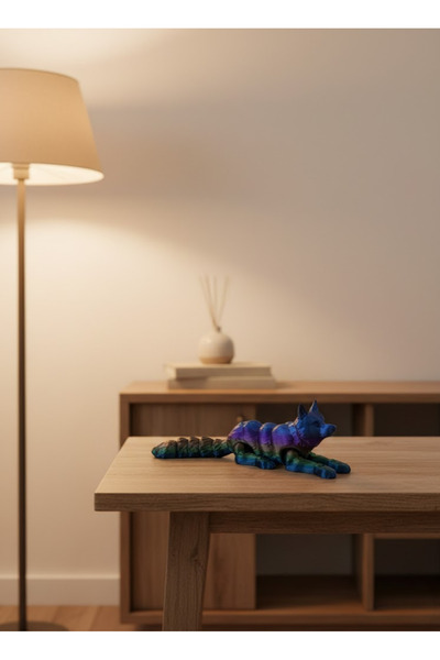 CT STONES Rainbow Movable Wolf Table Decor with Flexible Joint Structure