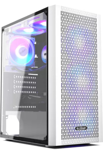 PCCOOLER Carcasa MASTER MA100 MESH W ARGB LED Middle Tower Fara sursa Alba