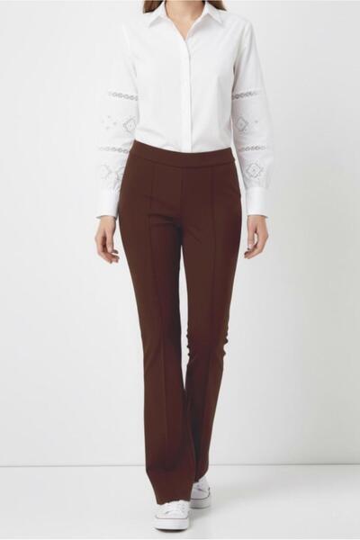 TRENDTESETTÜR KADIN KAHVE İSPANYOL PAÇA PANTOLON T 6011