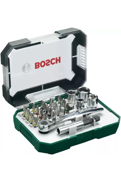 Bosch Set 26 accesorii biti suport universal 4 chei tubulare adaptor chei tub...