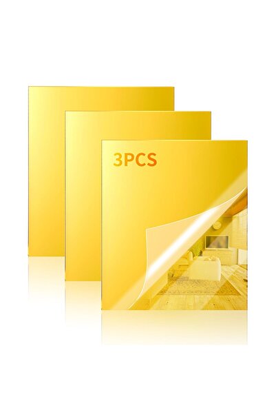 Slasa 3 Pack Mirror Acrylic Sheets, 12" x 16", 1/8" (3mm), Gold